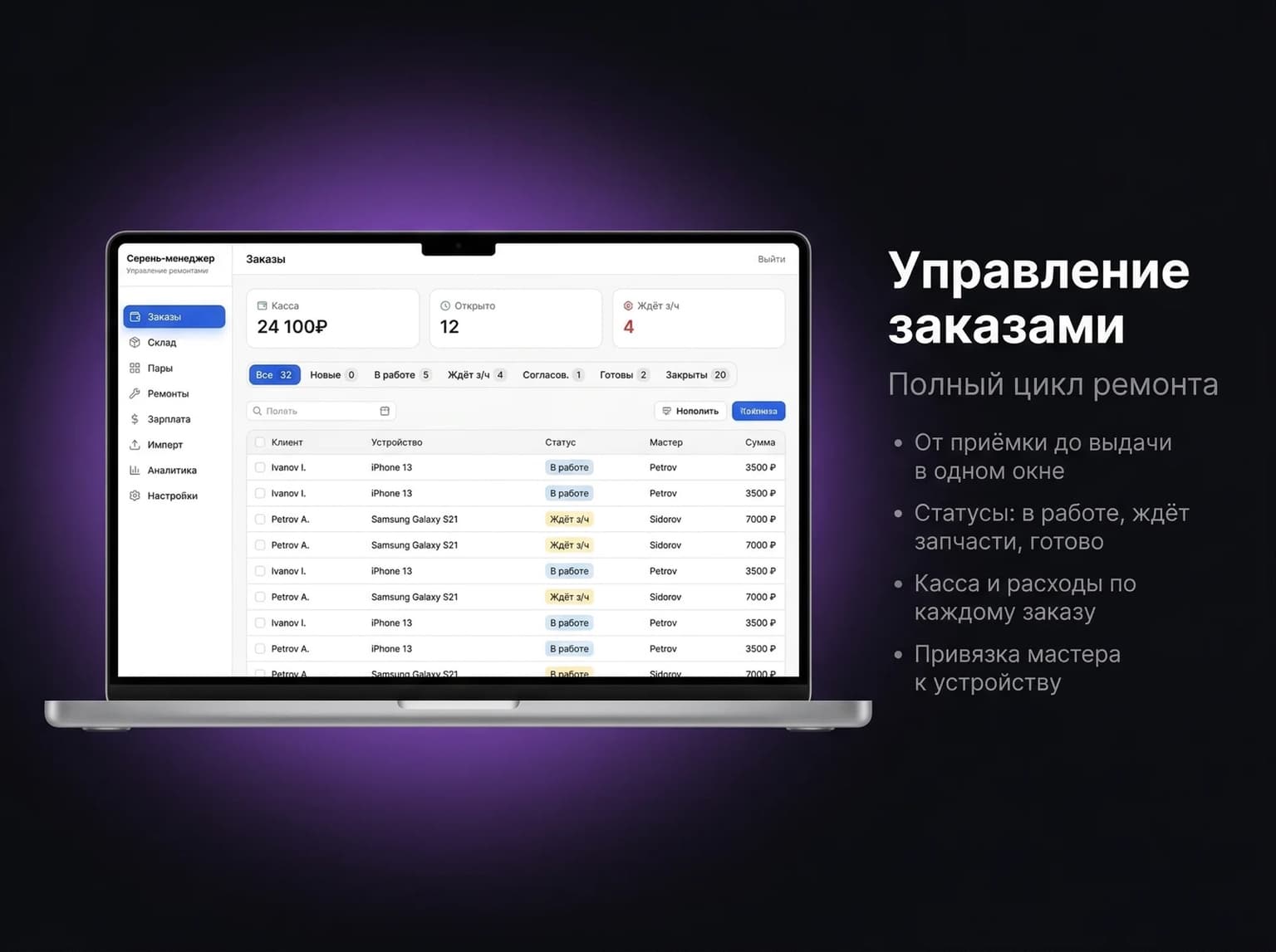Управление заказами