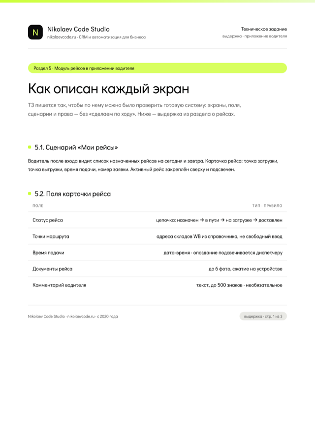 Техническое задание